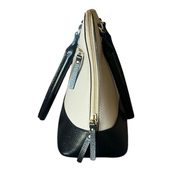 Kate Spade Berkeley Lane Rachelle Small Satchel Porcelain White & Black Leather - Picture 2 of 9